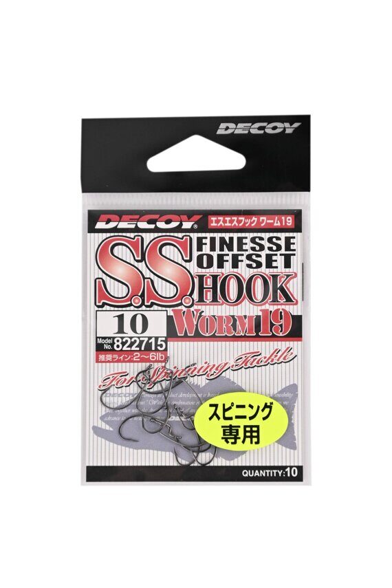 Крючок Decoy S.S. Hook Worm 19 Offset 10, 10 шт.