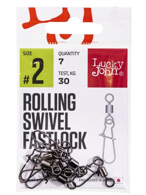 Вертлюги c застеж. LJ Pro Series ROLLING SWIVEL FASTLOCK 008 10шт.