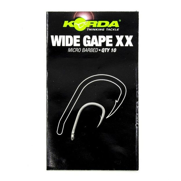 KORDA Крючок Wide Gape-XX №2 с бородкой 10шт